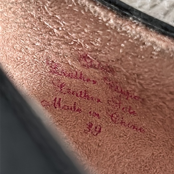 Plenty Tracy Reese Gilda Heels Black leather Navy suede, Kiltie Bows sz … - Picture 8 of 10